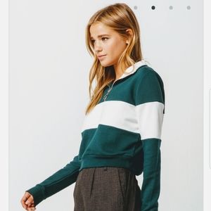 TILLY'S Full tilt half-zip cropped sweatshirt
